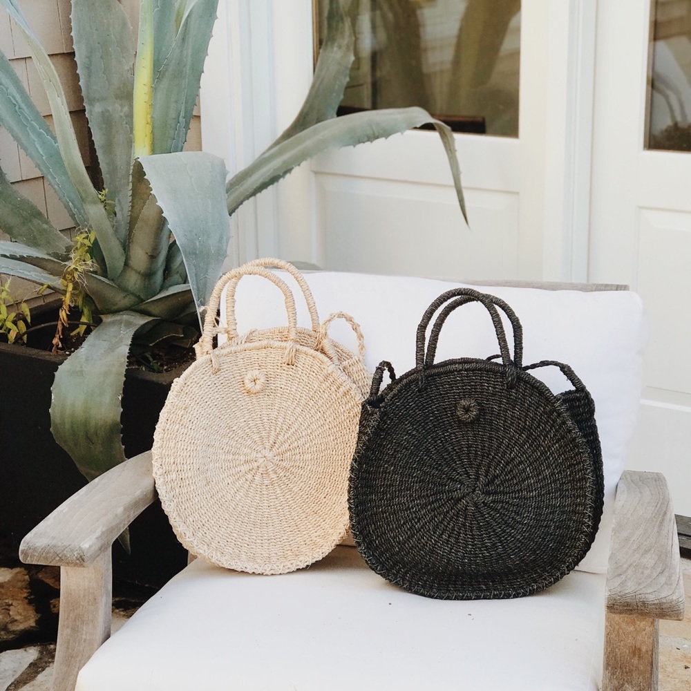 ABACA ROUND WOVEN BAG